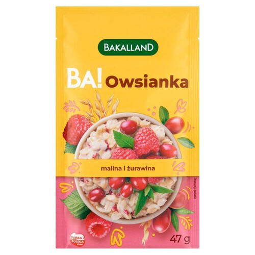 Owsianka z maliną i żurawiną Bakalland 47 g