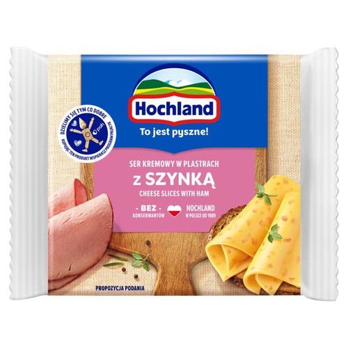 Ser z szynką kremowy topiony w plastrach Hochland 130 g