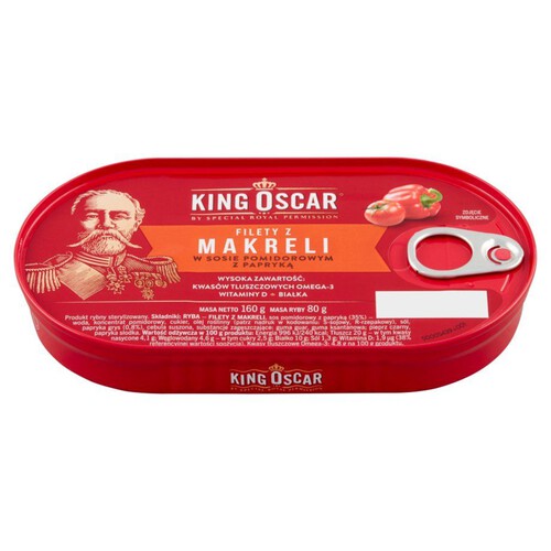Filety z makreli w sosie pomidorowym z papryką King Oscar 160 g