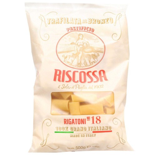 Makaron z semoliny z pszenicy durum "Rigatoni" Riscossa 500 g