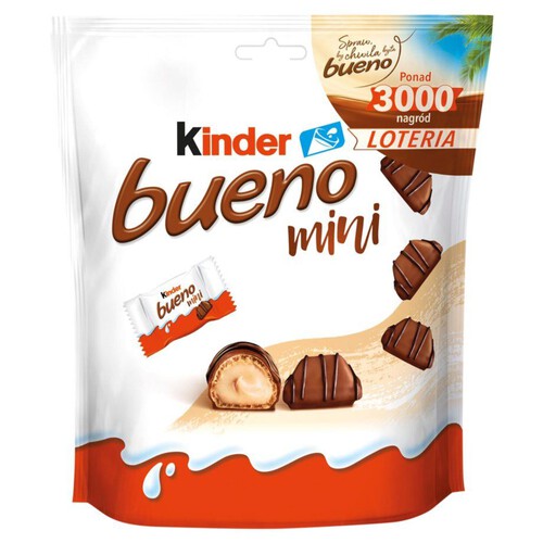 Bueno Mini Wafelki w mlecznej czekoladzie z mleczno-orzechowym nadzieniem Kinder 108 g