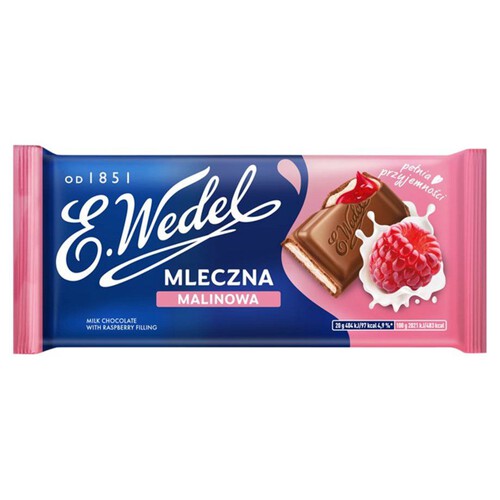 Czekolada mleczna z nadzieniem malinowym E.Wedel 100 g