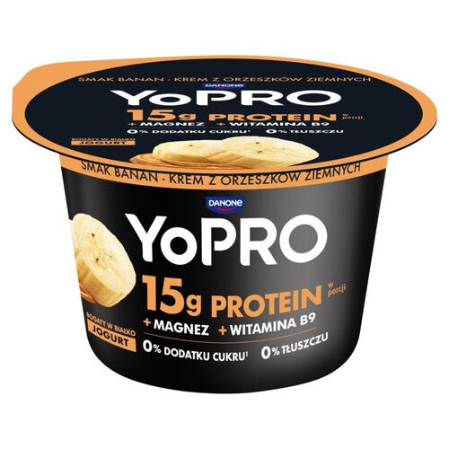 YoPro Jogurt o smaku banan-krem z orzeszków ziemnych Danone 160g