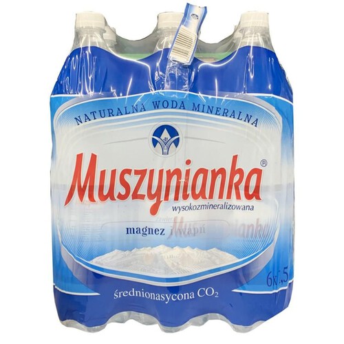 Woda wysokozmineralizowana średnionasycona  CO2 Muszynianka 6 x 1,5 l