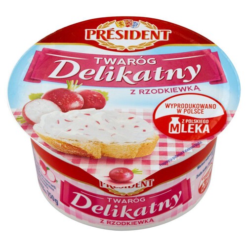 Twaróg delikatny z rzodkiewką Président 150 g