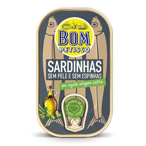 Sardynki bez skóry i ości w oliwie z oliwek BOM PETISCO 84 g