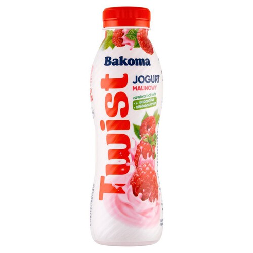 Twist jogurt malinowy do picia Bakoma 370g