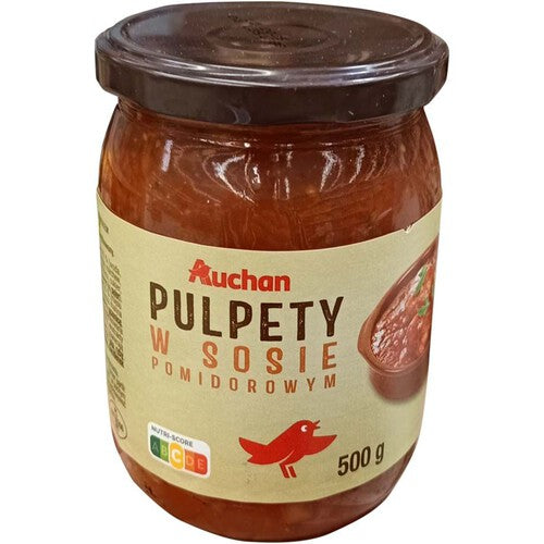 Pulpety wieprzowo-wołowe w sosie pomidorowym. Auchan 500 g