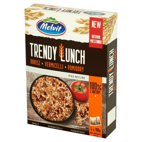 Trendy lunch orkisz, vermicelli, pomidory Melvit 4 x 100 g