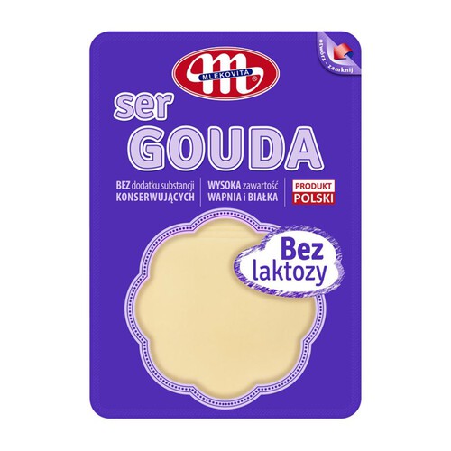 Ser gouda bez laktozy dojrzewający plastry Mlekovita 150 g