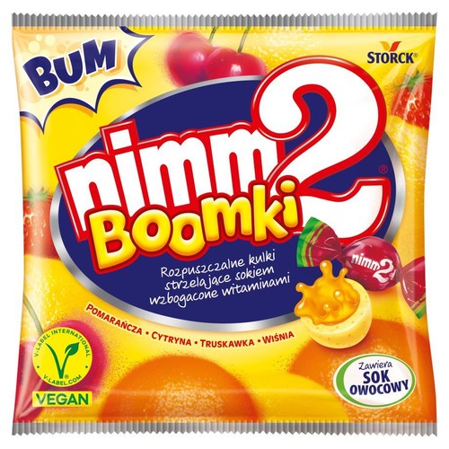 Rozpuszczalne nadziewane cukierki owocowe wzbogacone witaminami nimm2 90 g