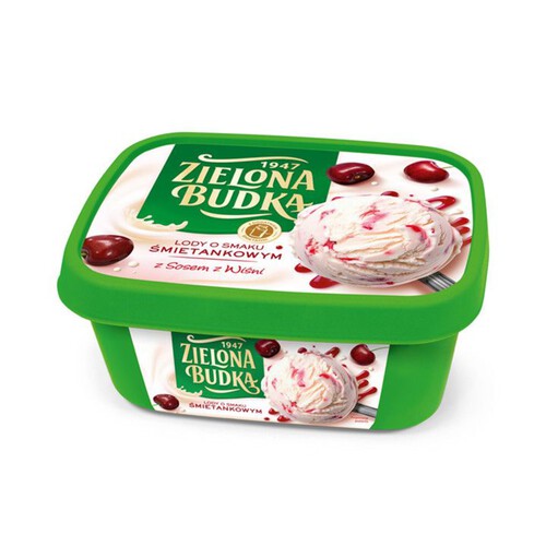 Lody o smaku śmietankowym z sosem z wiśni Zielona Budka 1 l