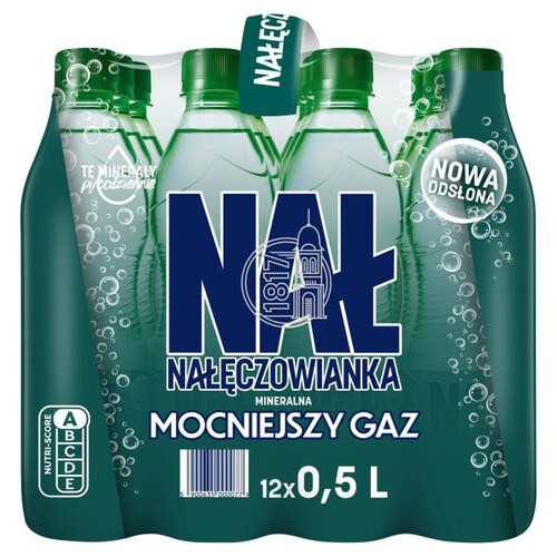 Woda mineralna mocniejszy gaz Nałęczowianka 12 x 500 ml