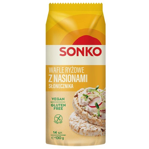 Wafle ryżowe ze słonecznikiem. Wafle ryżowe z dodatkami Sonko 130 g