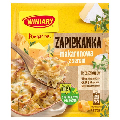 Pomysł na…zapiekankę makaronową z serem Winiary 47 g