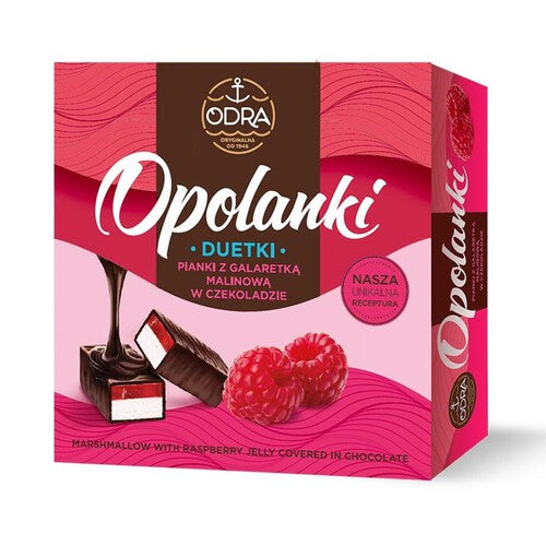 Opolanki pianki z galaretką malinową w czekoladzie Odra 400 g