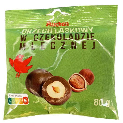 Orzech laskowy w czekoladzie mlecznej Auchan 80 g