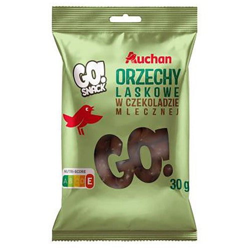 Orzechy laskowe w czekoladzie mlecznej Auchan 30 g