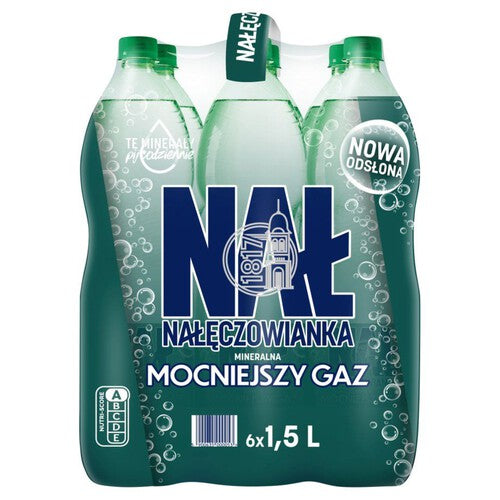 Woda mineralna mocniejszy gaz Nałęczowianka 6 x 1,5 l