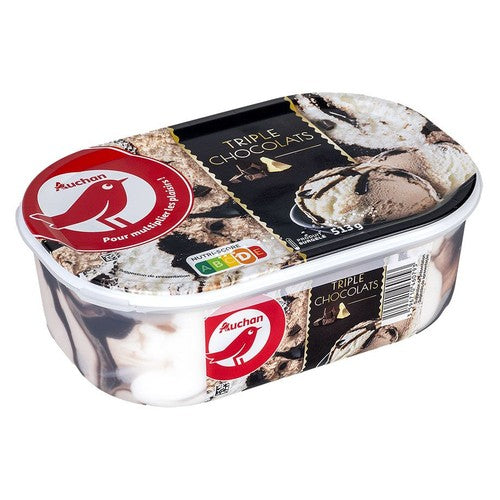 Lody Triple czekoladowe   Auchan 1000 ml
