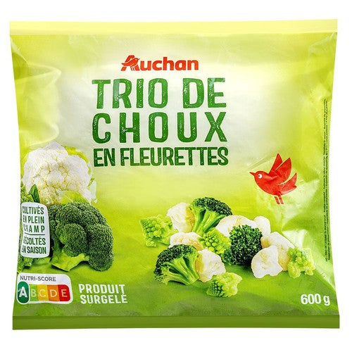 Mieszanka warzywna kalafior, brokuł i kapusty romanesco
 Auchan 600 g