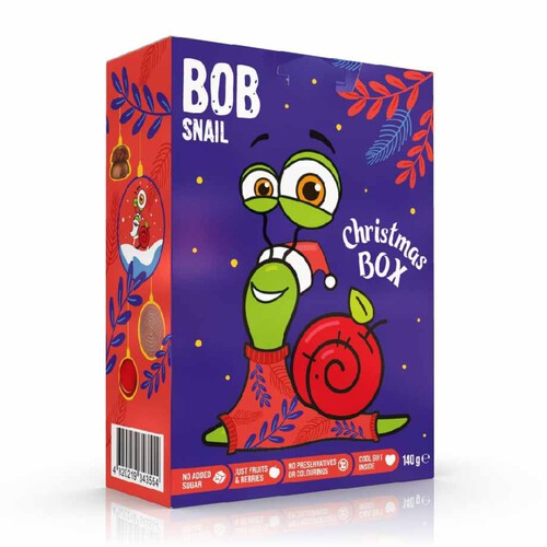 Zestaw przekąsek Christmas Box mały z zabawką Bob Snail 140 g