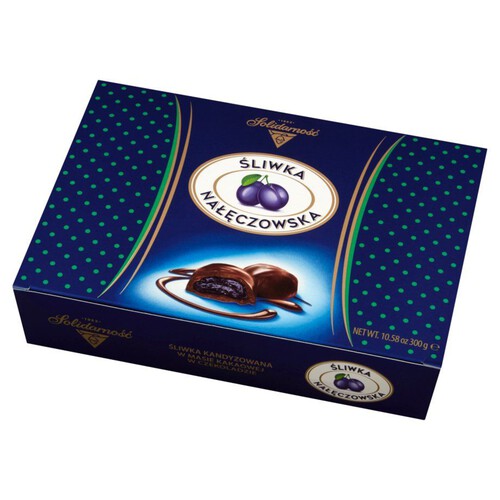 Śliwka kandyzowana w masie kakaowej w czekoladzie Solidarność 300 g