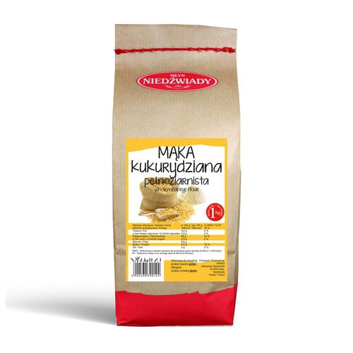 Mąka kukurydziana pełnoziarnista Młyn Niedźwiady 1 kg