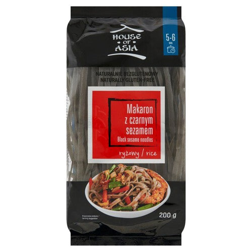 Makaron ryżowy z czarnym sezamem  House of Asia 200 g