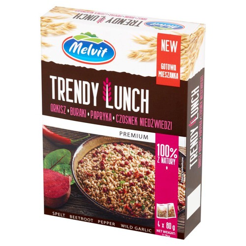 Trendy Lunch buraki papryka czosnek niedźwiedzi Melvit 4 x 80 g
