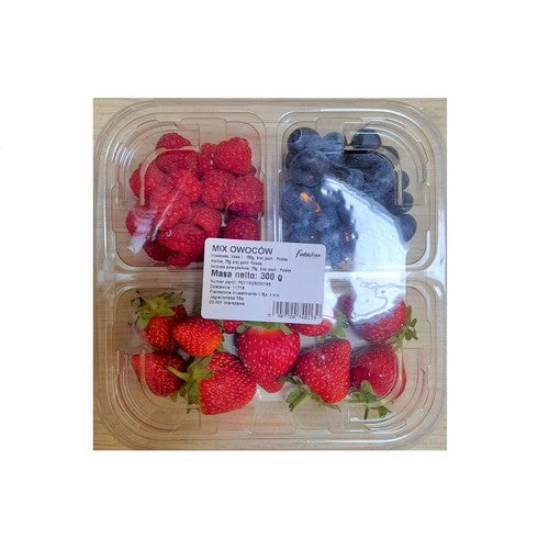Mix owoców malina truskawka borówka amerykańska Owoce Auchan 300 g