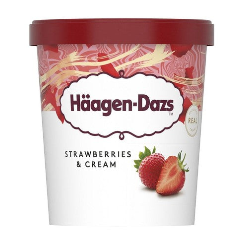 Lody Strawberries & Cream    Häagen-Dazs 460ml