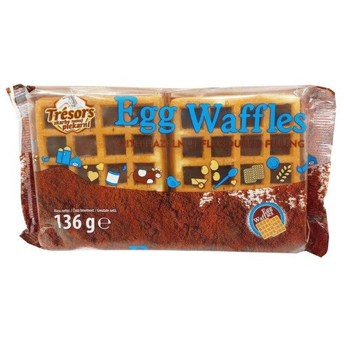 Gofry z nadzieniem o smaku orzechów laskowych Tresors 136 g