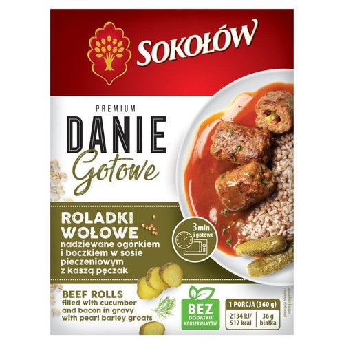 Roladki wołowe nadziewane ogórkiem i boczkiem  Sokołów 360 g