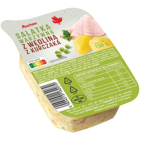 Sałatka warzywna z wędliną z kurczaka Auchan 150 g