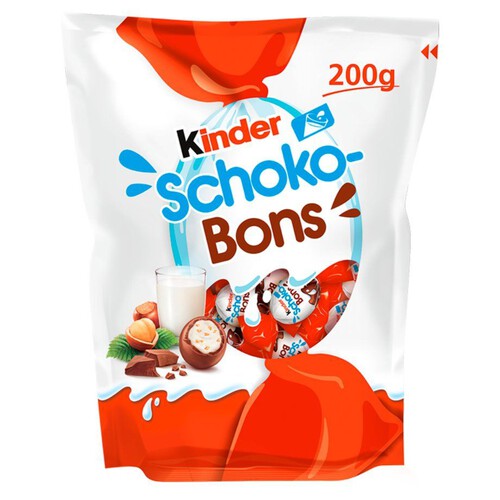 Schoko Bons czekoladki z mlecznej czekolady z nadzieniem mlecznym i orzechami Kinder 200 g