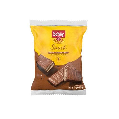 Wafel bezglutenowy z orzechami laskowymi polewany czekoladą. Schär 105 g