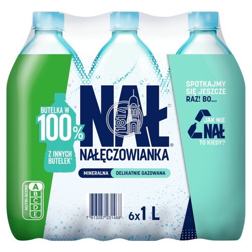 Woda mineralna delikatnie gazowana  Nałęczowianka 6 x 1 l