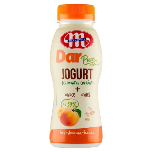 Dar Pure Jogurt o smaku brzoskwinia banan Mlekovita 250 g