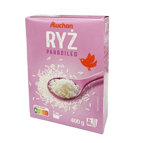 Ryż biały preparowany- długi Auchan 4 x 100 g