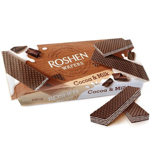 Wafle z nadzieniem kakaowo mlecznym Roshen 216 g