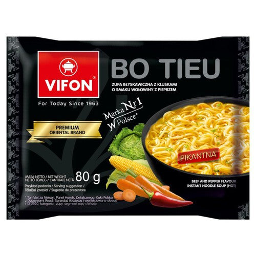 Bo Tieu zupa o smaku wołowiny z czarnym pieprzem Vifon 80 g