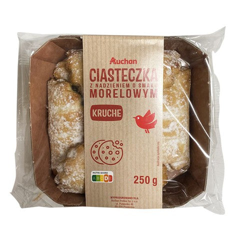 Kruche ciastka z nadzieniem morelowym Auchan 250 g