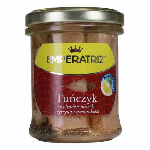 Tuńczyk z cytryną i tymiankiem w oliwie z oliwek Emperatriz 165 g