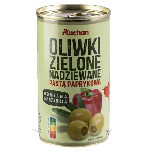 Oliwki zielone z pastą paprykową Auchan 350 g