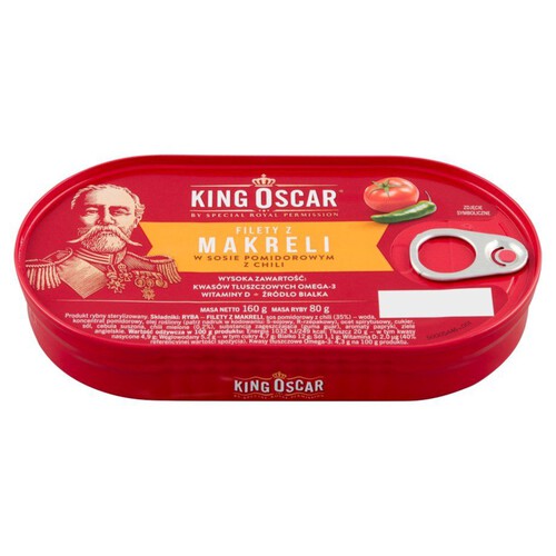 Filety z makreli w sosie pomidorowym z chili King Oscar 160 g