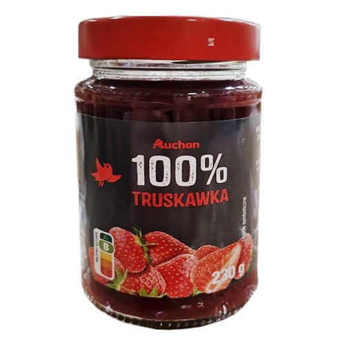 Dżem z truskawek 100% słodzony zagęszczonymi sokami Auchan 230 g