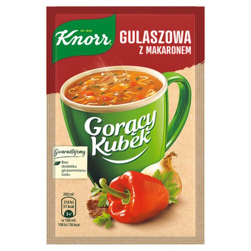 Gorący kubek gulaszowa z makaronem Knorr 16 g