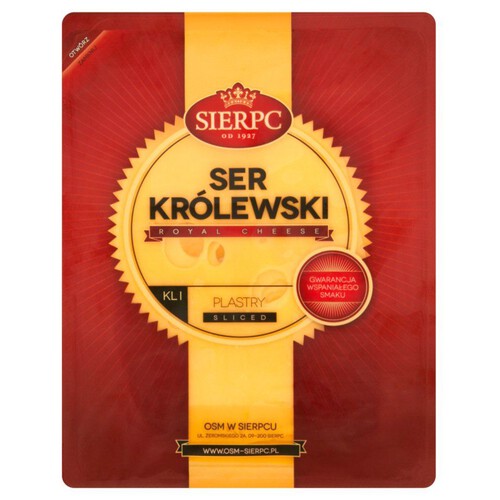 Ser żółty Królewski plastry Sierpc 150 g