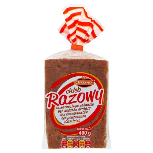 Chleb żytni razowy krojony Oskroba 400 g